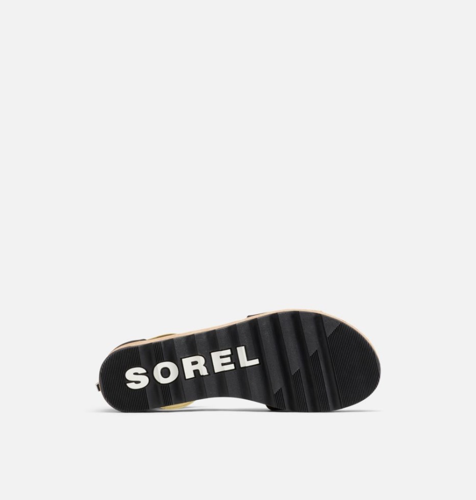 Sorel Switzerland Cameron Flatform Fesselriemchen Keilsandale Schwarz-oliv Für Damen