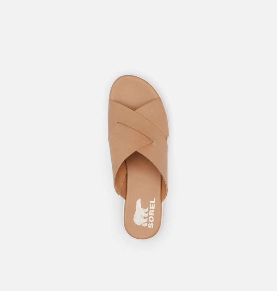 Sorel Switzerland Cameron Flatform Pantoletten-keilsandale Für Damen Ehrlich Beige-meersalz