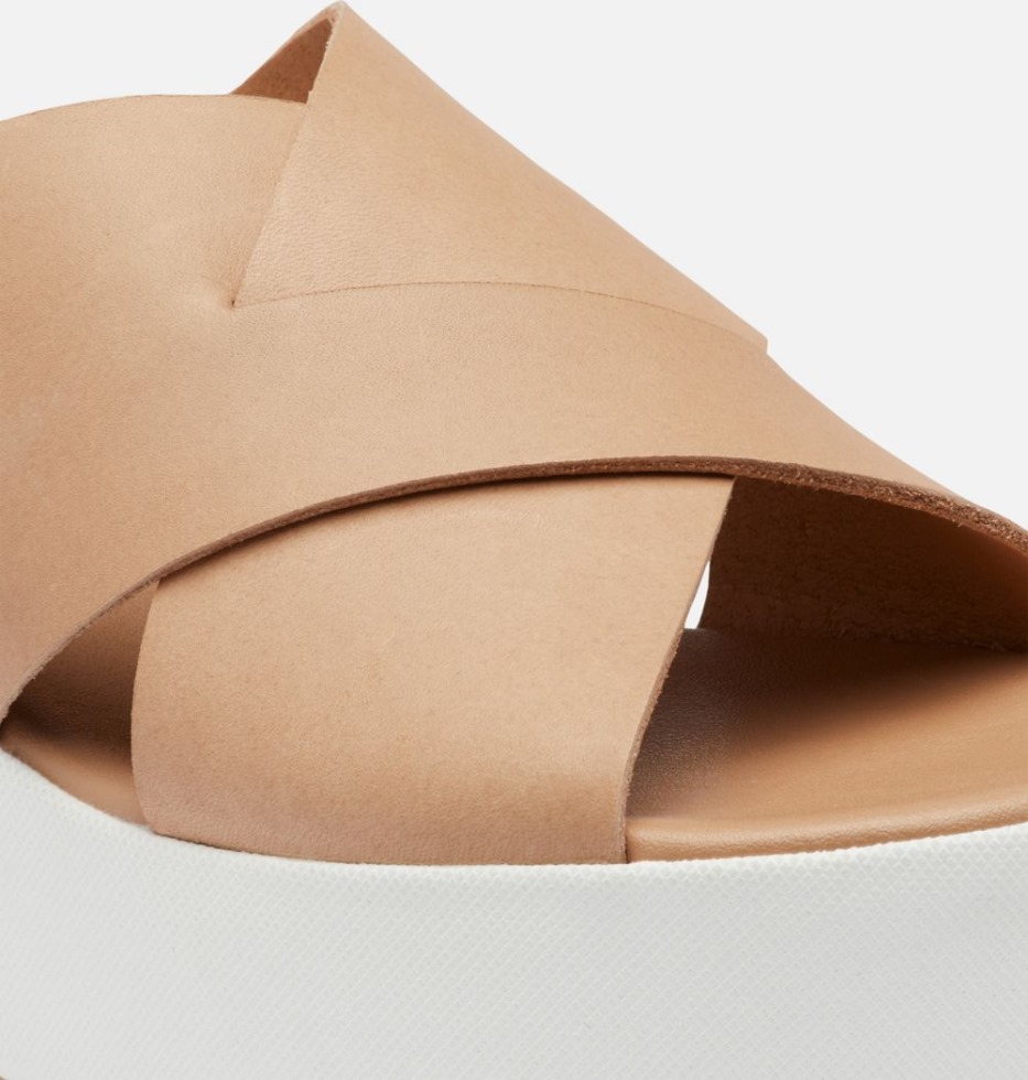 Sorel Switzerland Cameron Flatform Pantoletten-keilsandale Für Damen Ehrlich Beige-meersalz