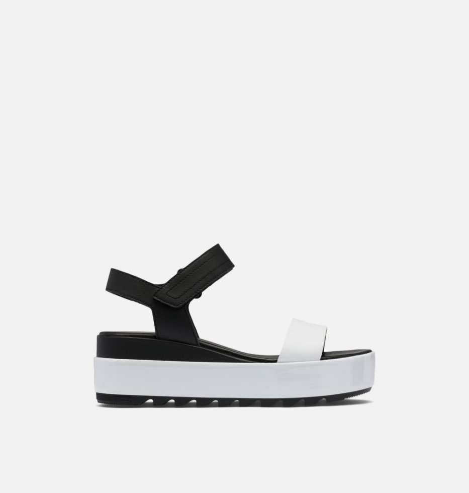 Sorel Switzerland Cameron Flatform Keilsandale Damen Schwarz-weiss