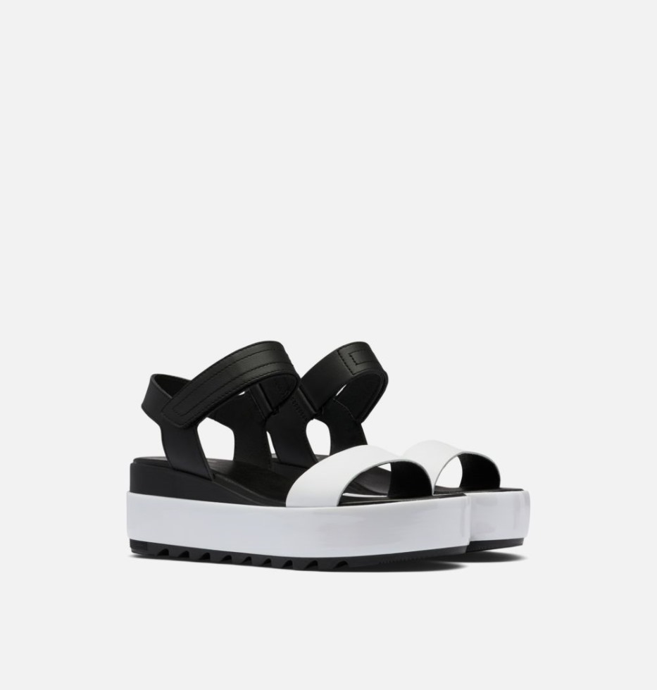 Sorel Switzerland Cameron Flatform Keilsandale Damen Schwarz-weiss