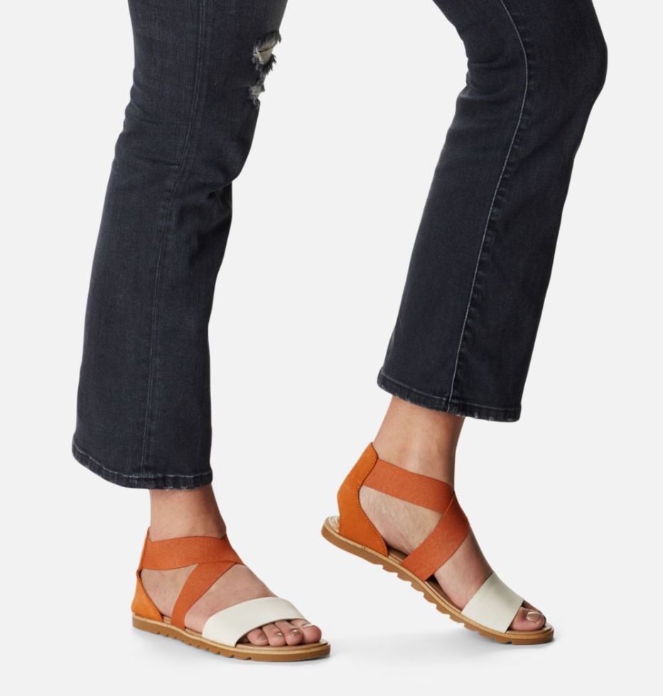 Sorel Switzerland Damen Ella Ii Flache Sandale Desert Sun-chalk