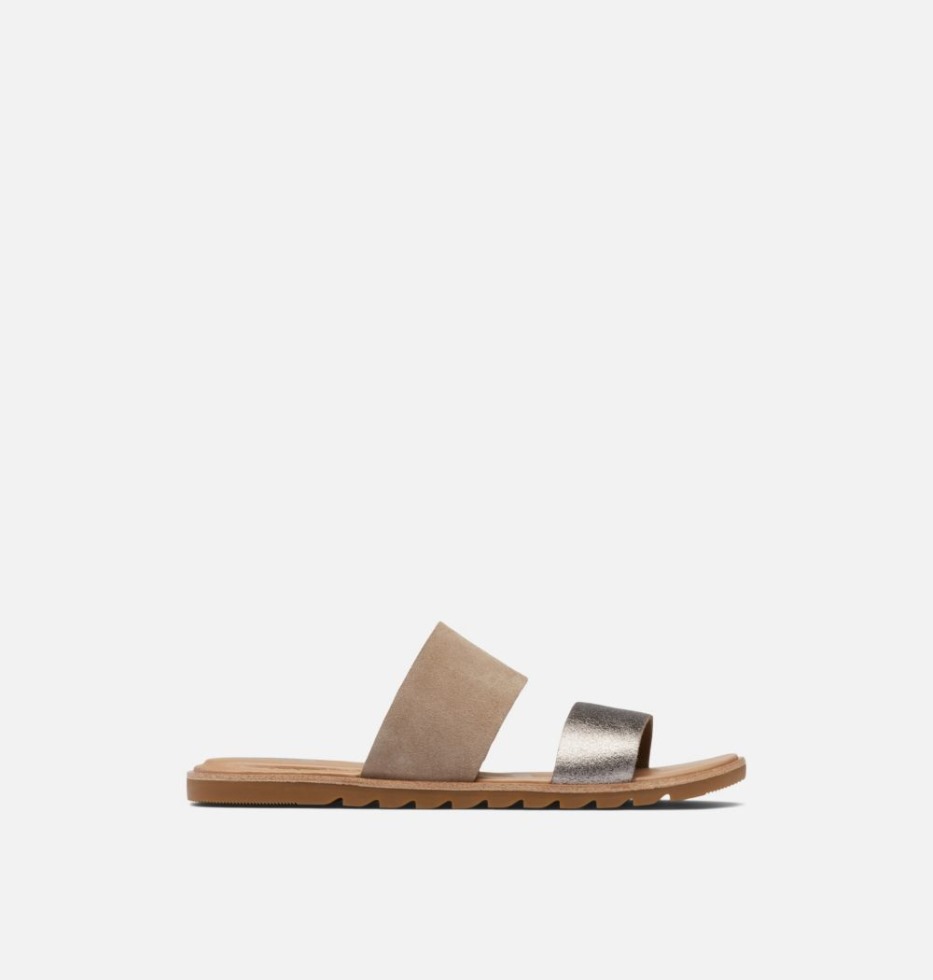 Sorel Switzerland Ella Ii Pantolette Damen Aschbraun-weiß