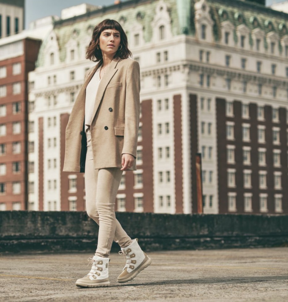 Sorel Switzerland Damen Explorer Ii Joan Cosy Boot Old Fossil-sea Salt