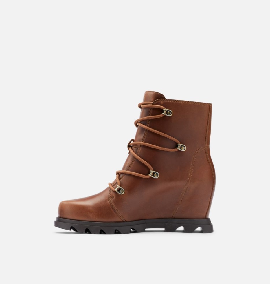 Sorel Schweiz Damen Joan Of Arctic Wedge Iii Spitzenstiefelette Haselnussleder-geschwärztes Braun