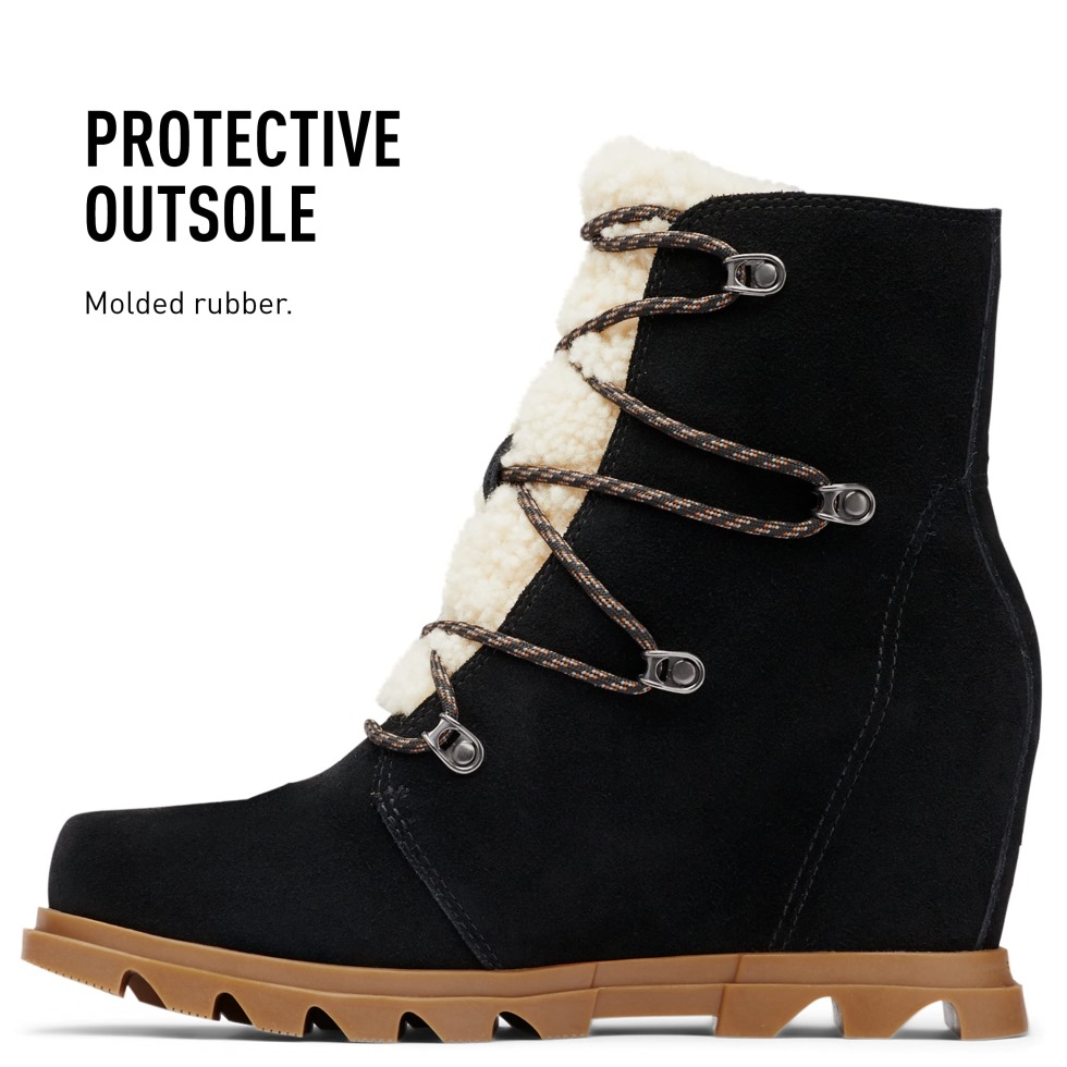 Sorel Switzerland Joan Of Arctic Wedge Iii Spitze Gemütlicher Stiefel Für Damen Schwarz-schwarz