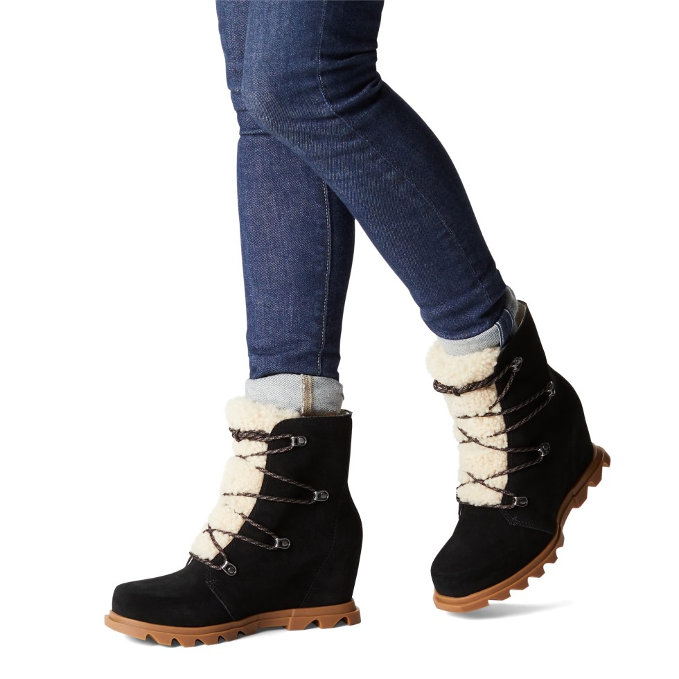 Sorel Switzerland Joan Of Arctic Wedge Iii Spitze Gemütlicher Stiefel Für Damen Schwarz-schwarz