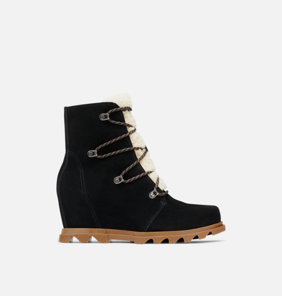 Sorel Schweiz Damen Joan Of Arctic Wedge Iii Lace Cosy Bootie Black-sea Salt