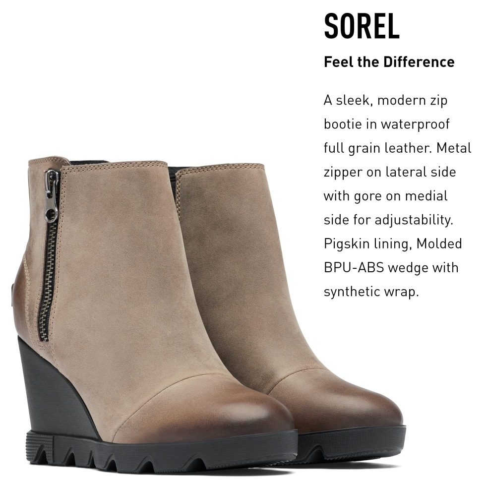 Sorel Switzerland Joan Uptown Zip Bootie Omega Taupe-chalk Für Damen