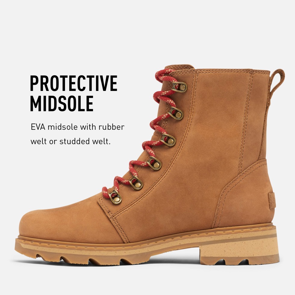 Sorel Schweiz Frauen Lennox Schnürstiefel Regenwasserdicht Samt Tan