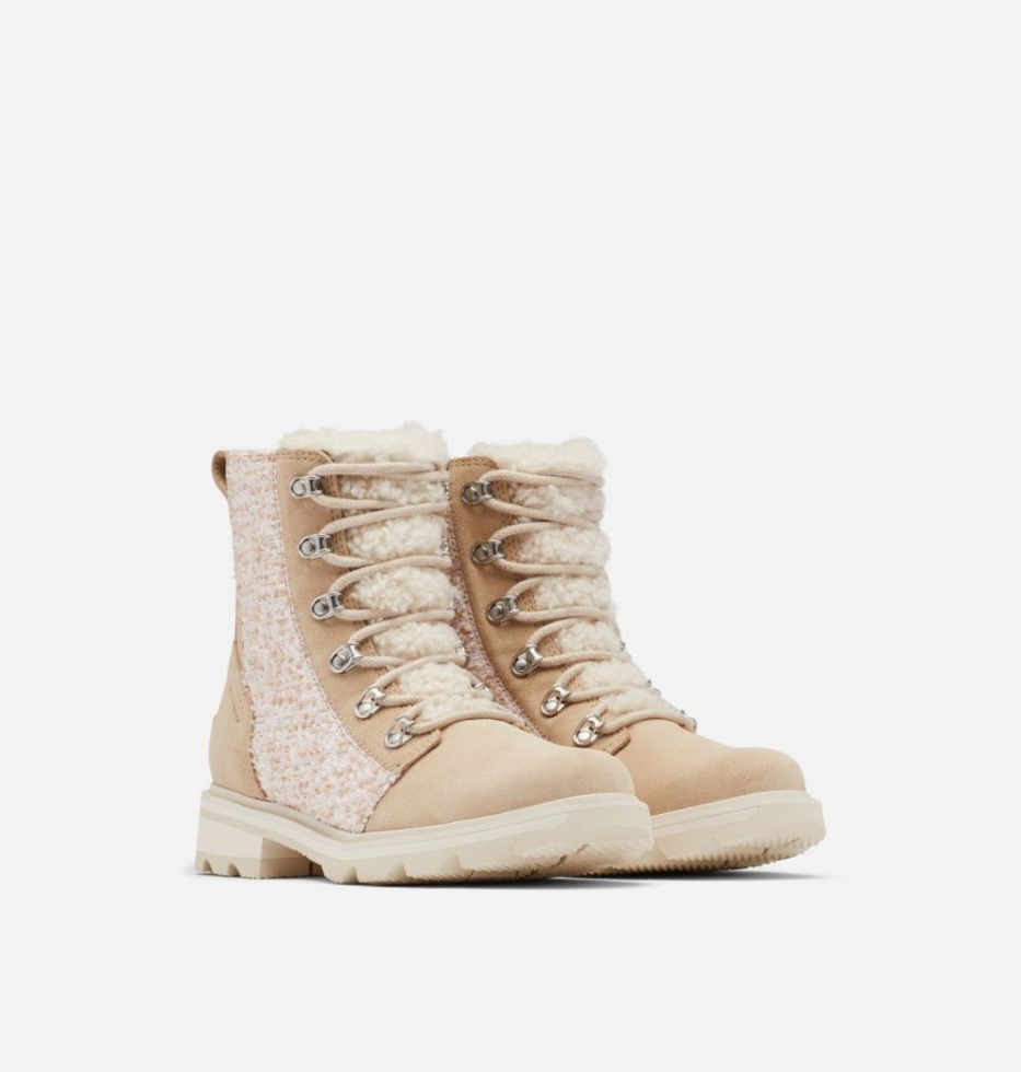 Sorel Switzerland Lennox Lace Cosy Bootie Für Damen Ancient Fossil-Chalk