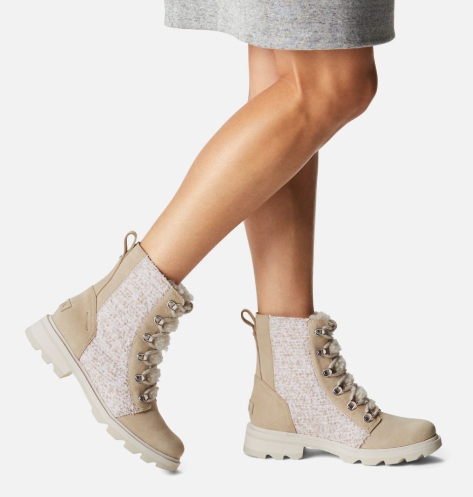 Sorel Switzerland Lennox Lace Cosy Bootie Für Damen Ancient Fossil-Chalk