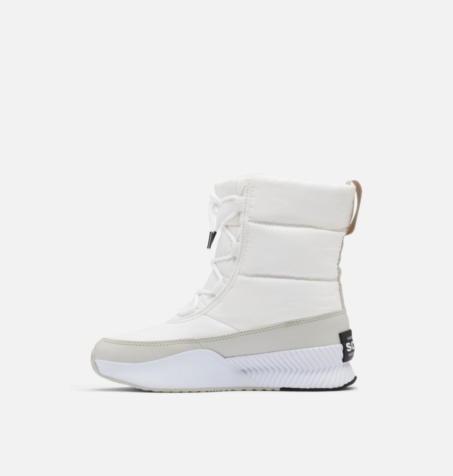 Sorel Schweiz Damen Out 'n About Iii Bauschiger Spitzenstiefel Weiß-reines Silber