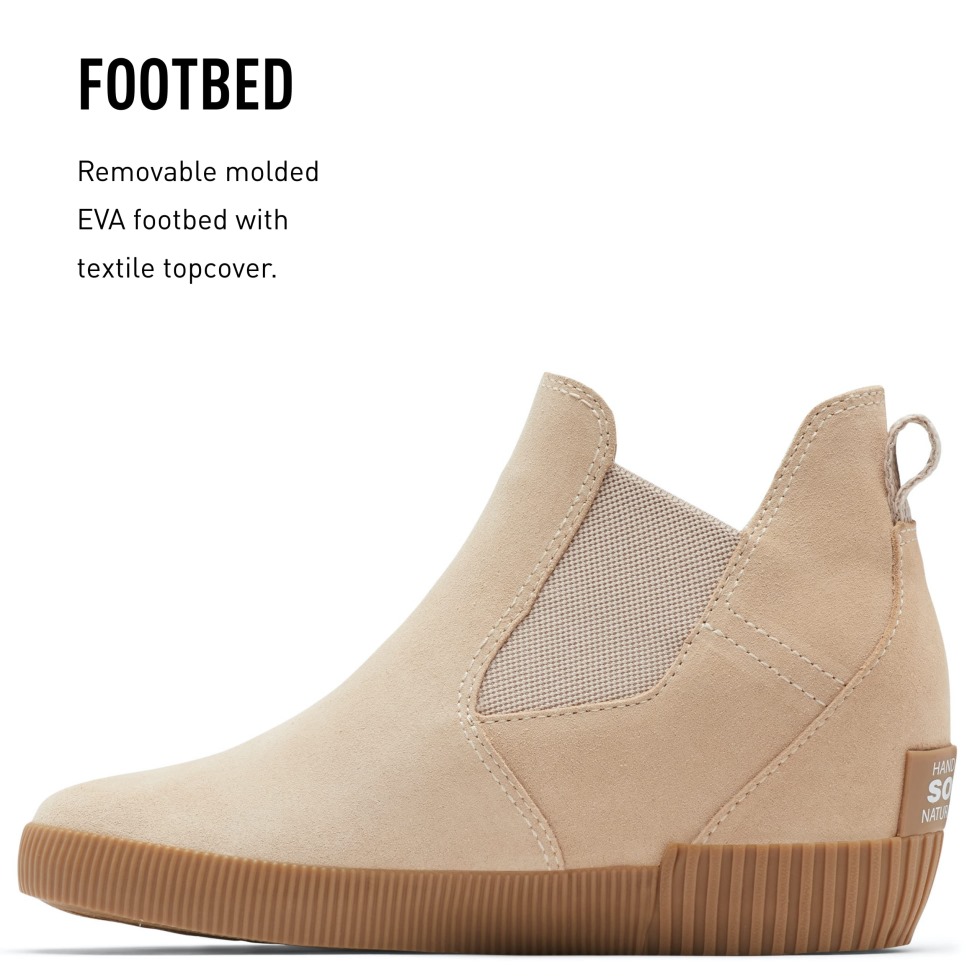 Sorel Schweiz Damen Out 'n About Slip-on Keilstiefel Natural Tan White