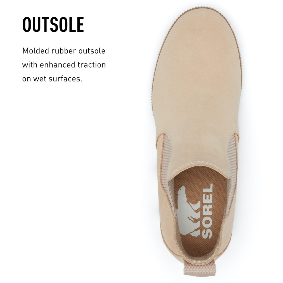 Sorel Schweiz Damen Out 'n About Slip-on Keilstiefel Natural Tan White