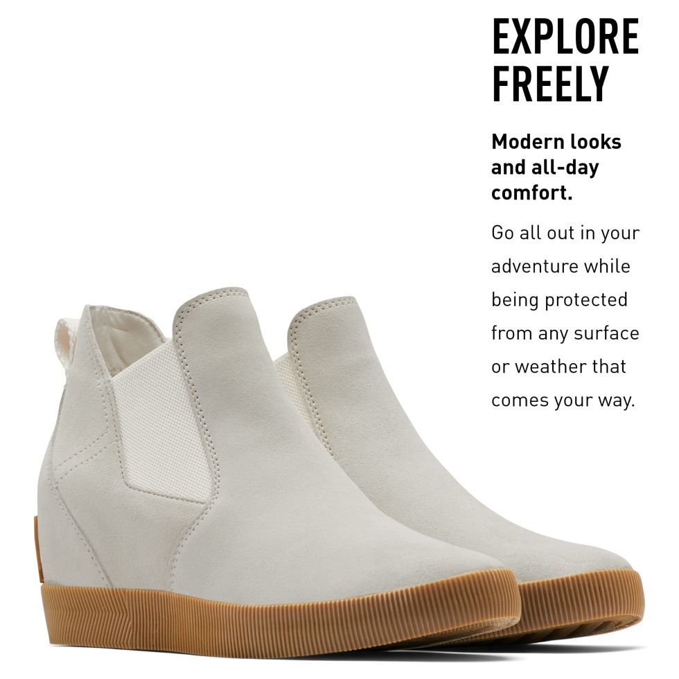 Sorel Schweiz Damen Out 'n About Slip-on Keil Ii Stiefel Kreideweiß