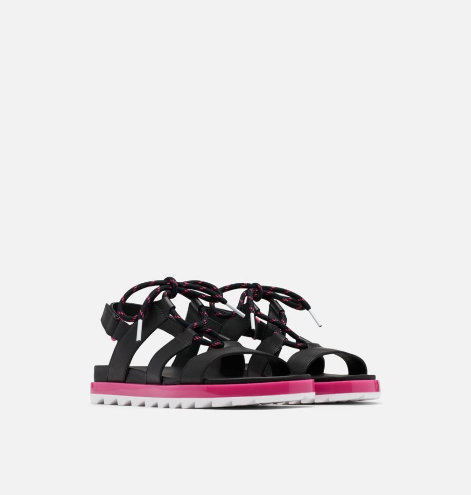Sorel Switzerland Damen Roaming Lace Sandale Black-Punch Pink