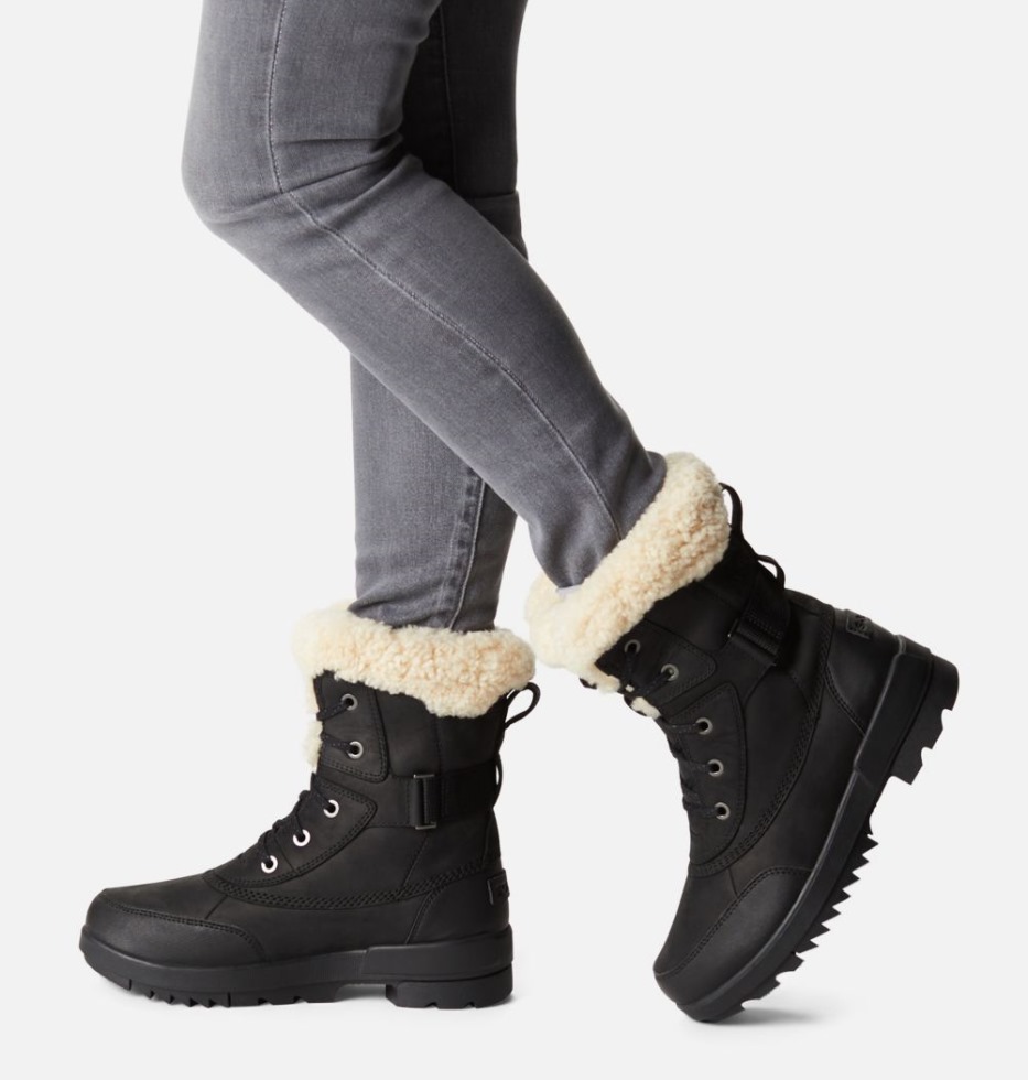 Sorel Switzerland Torino Ii Parc Shearling Wasserdichter Winterstiefel Schwarz-meersalz Für Damen