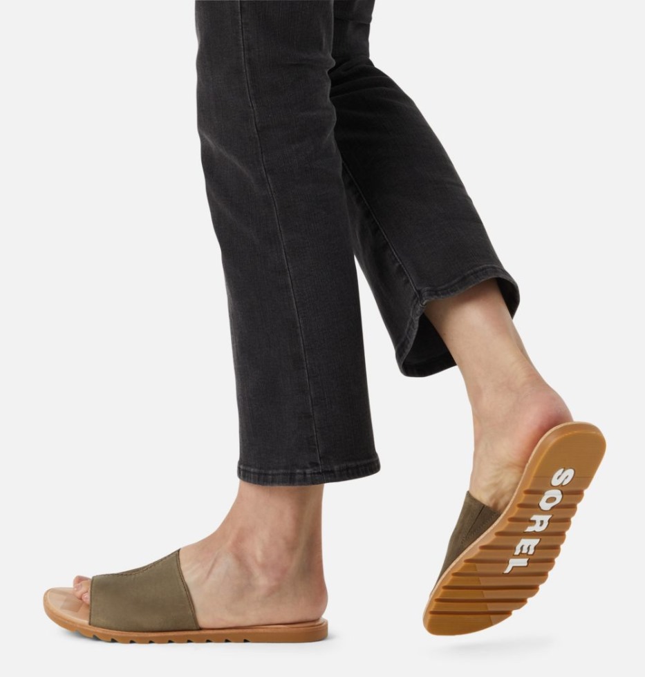 Sorel Switzerland Ella Ii Block Pantolette Damen Olivgrün