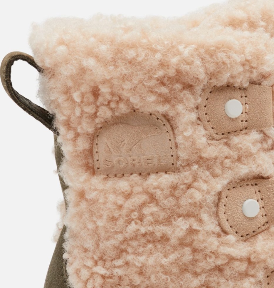 Sorel Switzerland Youth Explorer Cosy Shearling Winterstiefel Nova Sand-Stone Green