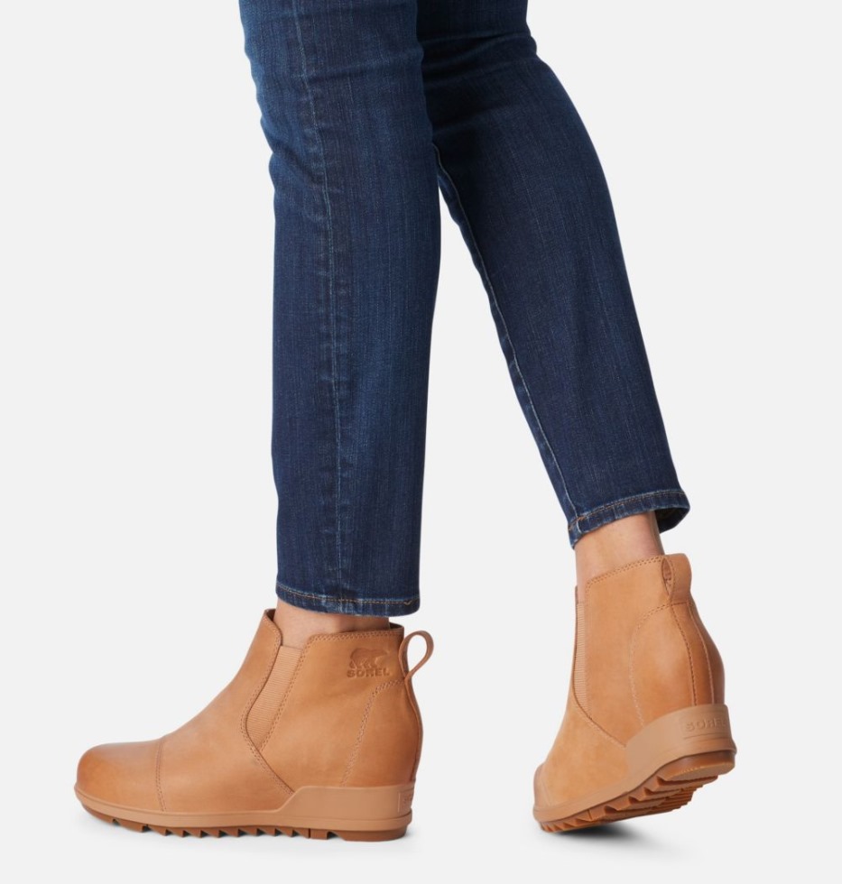 Tawny Buff-black Sorel Switzerland Evie Pull-on Bootie Für Damen