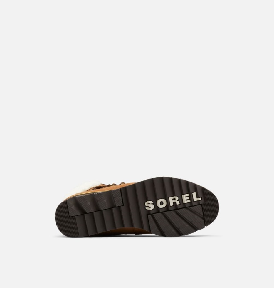 Tan-blackened Brown Sorel Schweiz Samt Harlow Spitze Gemütliche Bootie Für Damen