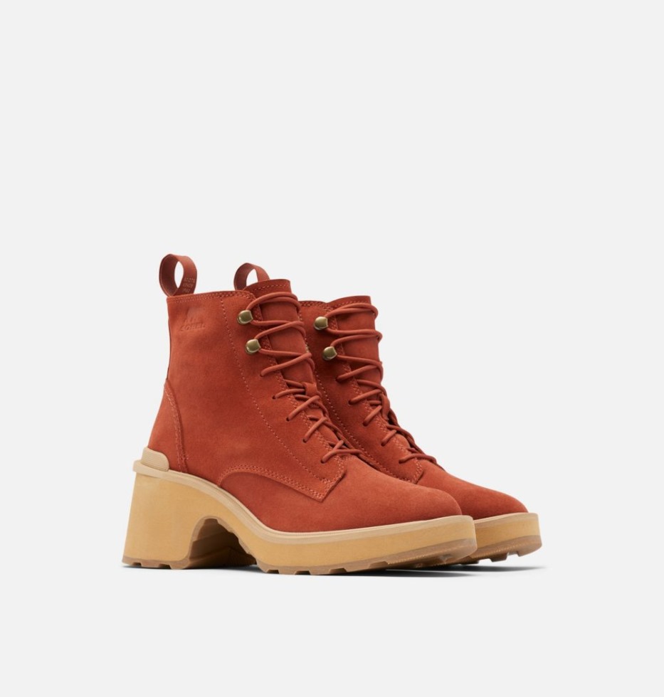 Warp Red-tawny Buff Damenstiefel Mit Hoher Linie Und Schnürung Sorel Schweiz