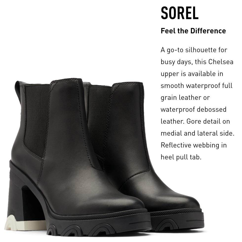 Brex Heel Chelsea Wasserdichter Lederregenstiefel Für Damen Schwarz Sorel Schweiz