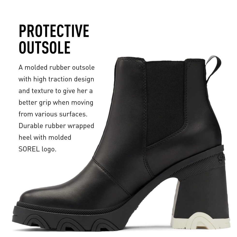 Brex Heel Chelsea Wasserdichter Lederregenstiefel Für Damen Schwarz Sorel Schweiz