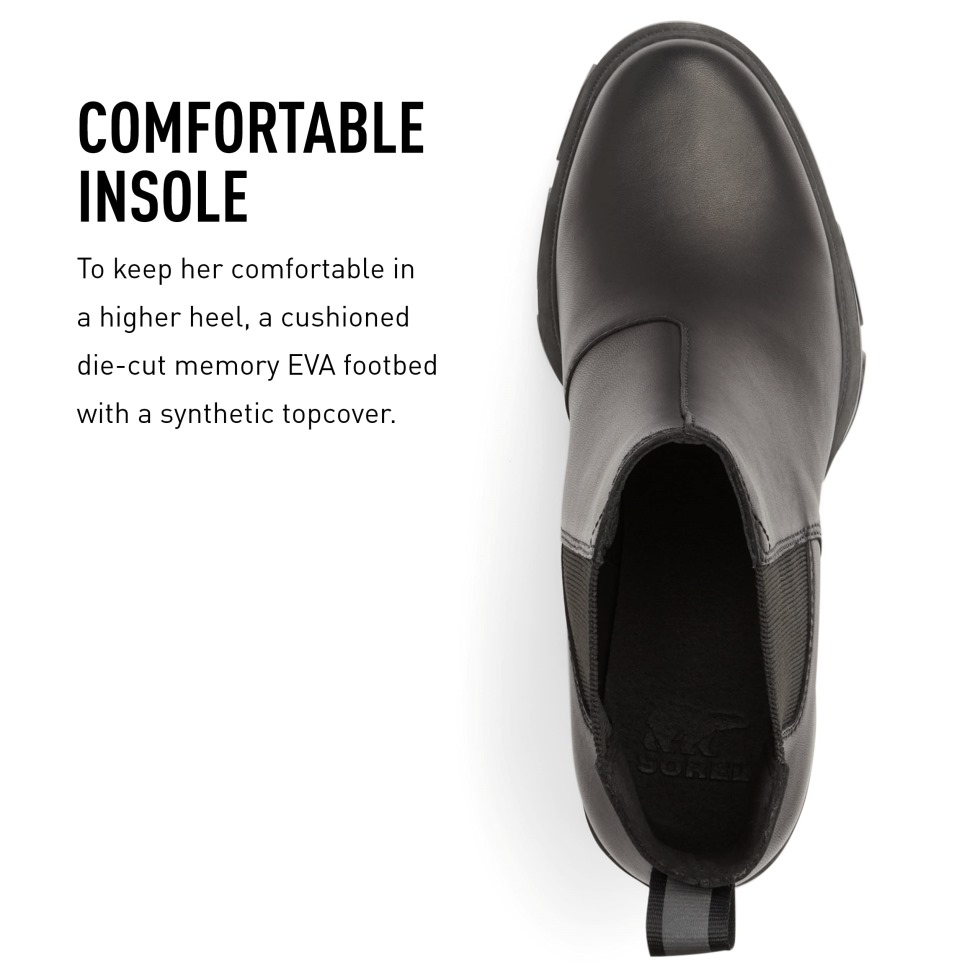 Brex Heel Chelsea Wasserdichter Lederregenstiefel Für Damen Schwarz Sorel Schweiz