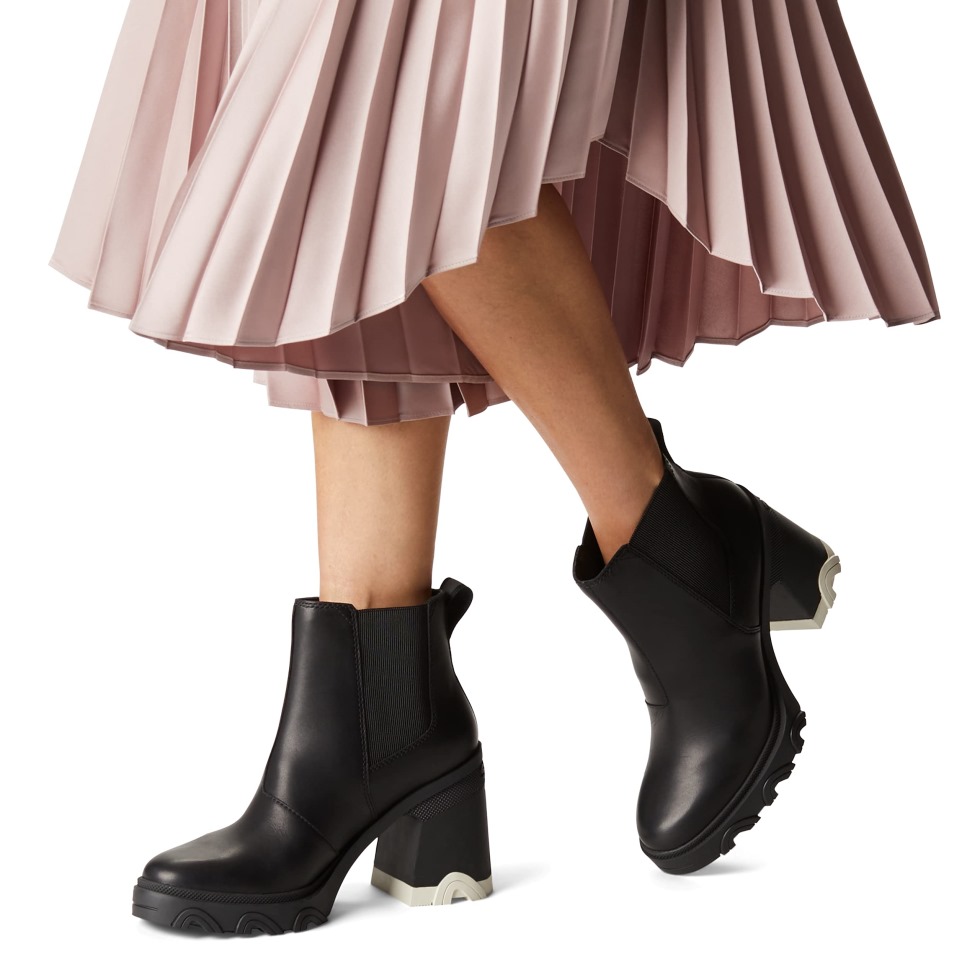 Brex Heel Chelsea Wasserdichter Lederregenstiefel Für Damen Schwarz Sorel Schweiz