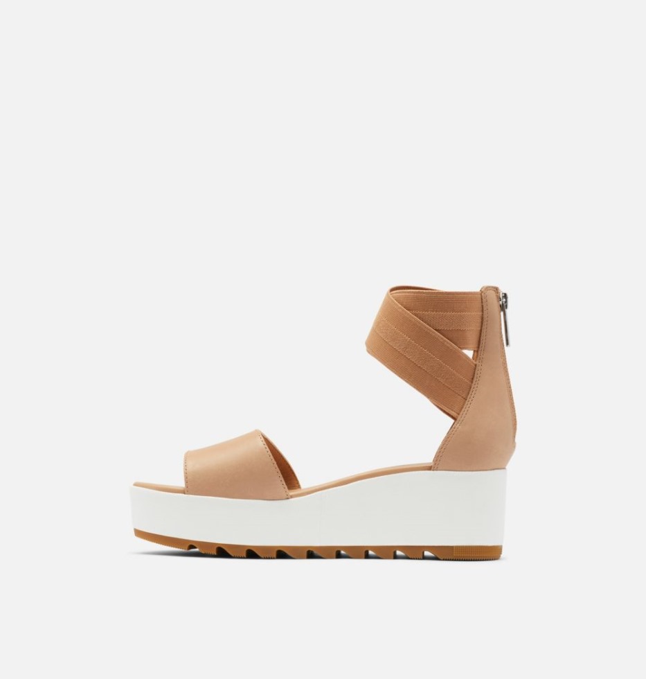 Cameron Flatform Fesselriemen Keilsandale Damen Sorel Schweiz Ehrlich Beige