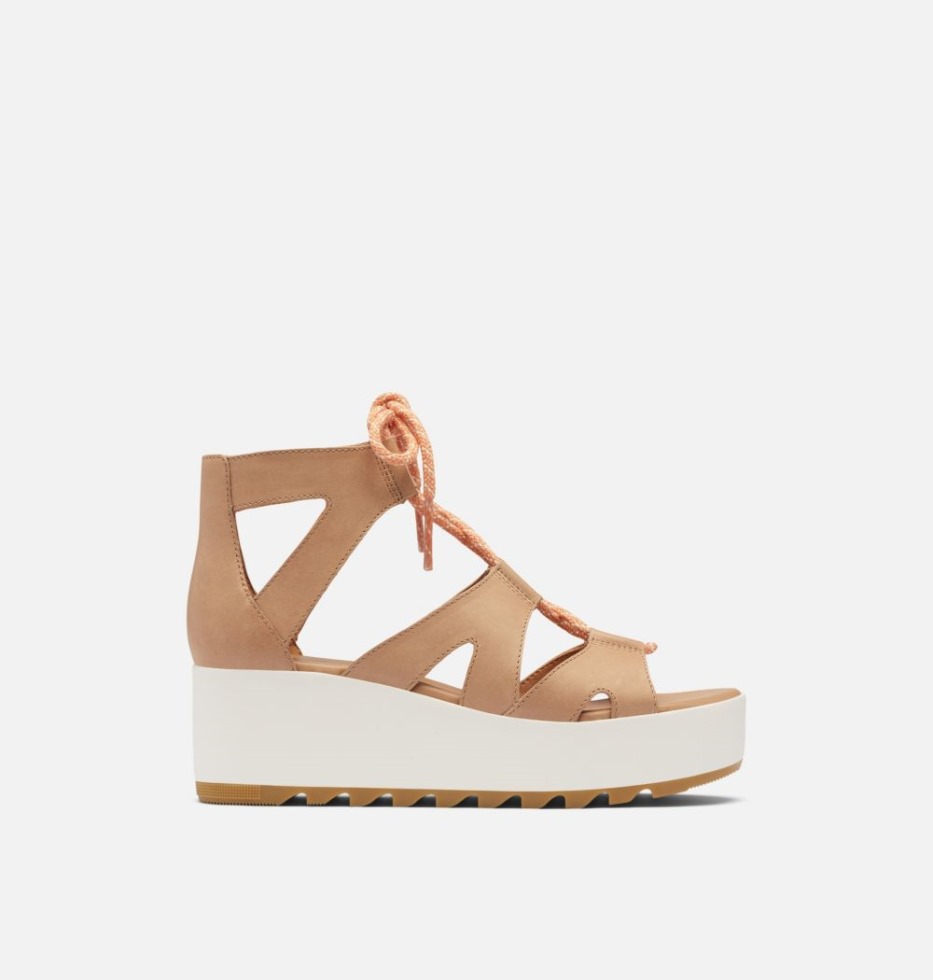 Cameron Flatform Keilsandale Aus Spitze Für Damen Ehrlich Beige-gum 17 Sorel Schweiz