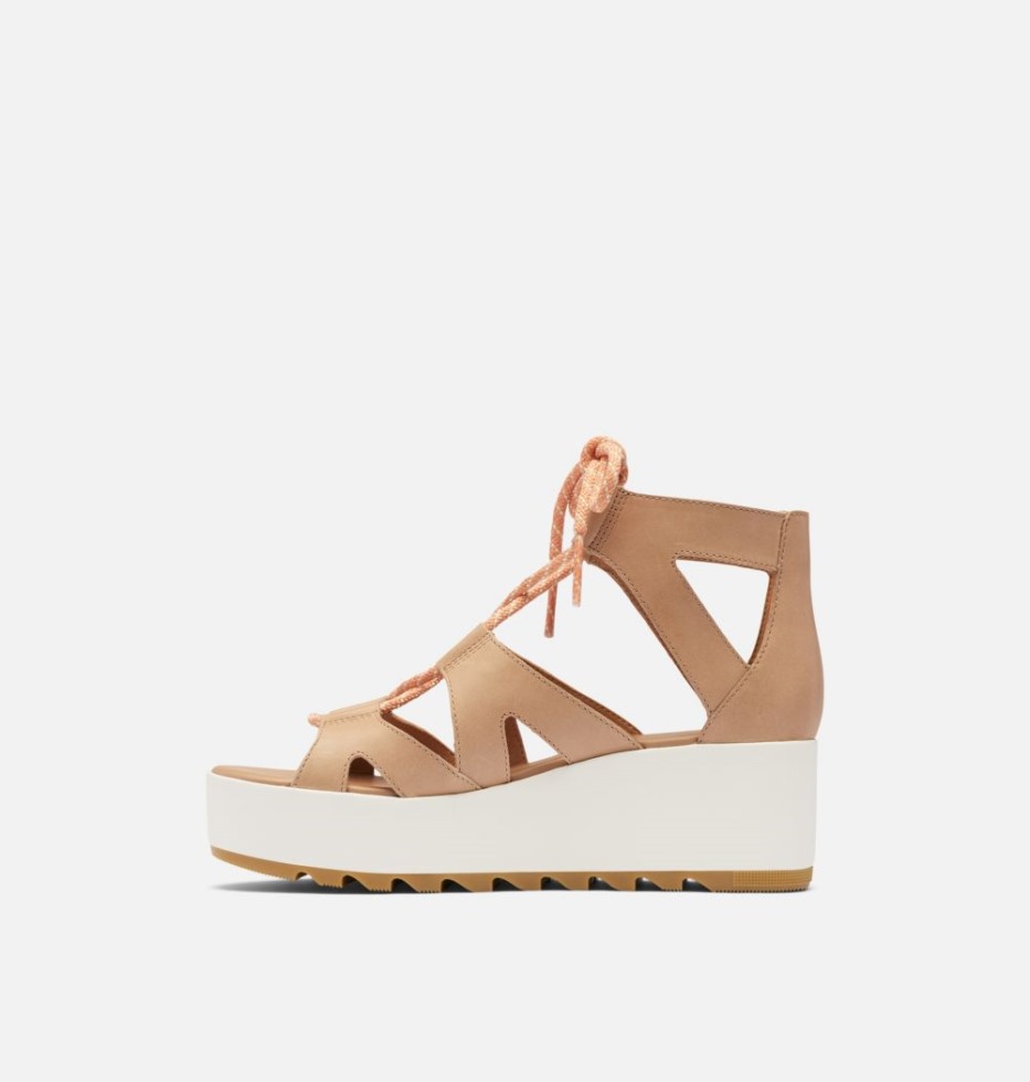 Cameron Flatform Keilsandale Aus Spitze Für Damen Ehrlich Beige-gum 17 Sorel Schweiz