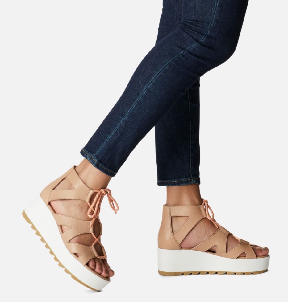 Cameron Flatform Keilsandale Aus Spitze Für Damen Ehrlich Beige-gum 17 Sorel Schweiz