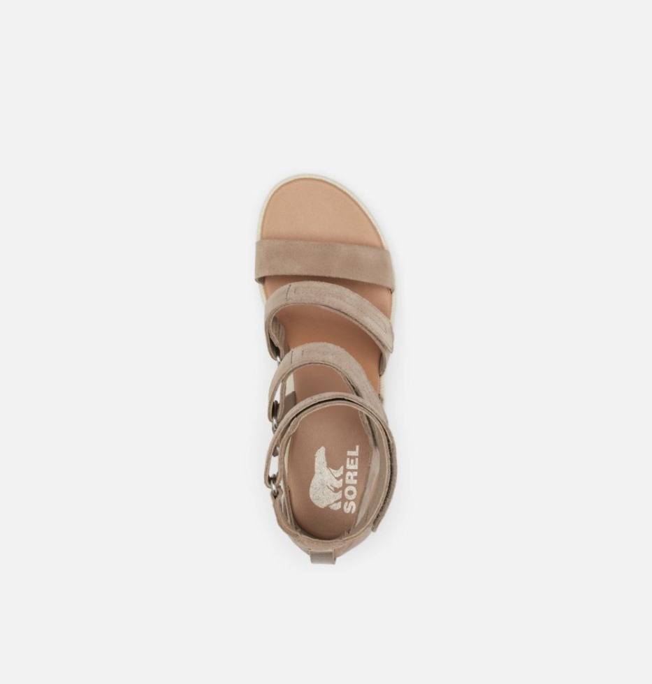 Cameron Damen-keilsandale Mit Mehreren Riemen Omega Taupe-sea Salt Sorel Schweiz