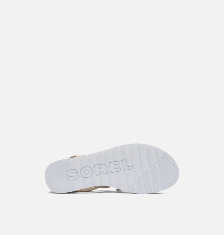 Damensandale Ella Ii Mit Knöchelriemen Sorel Switzerland Soft Taupe-white