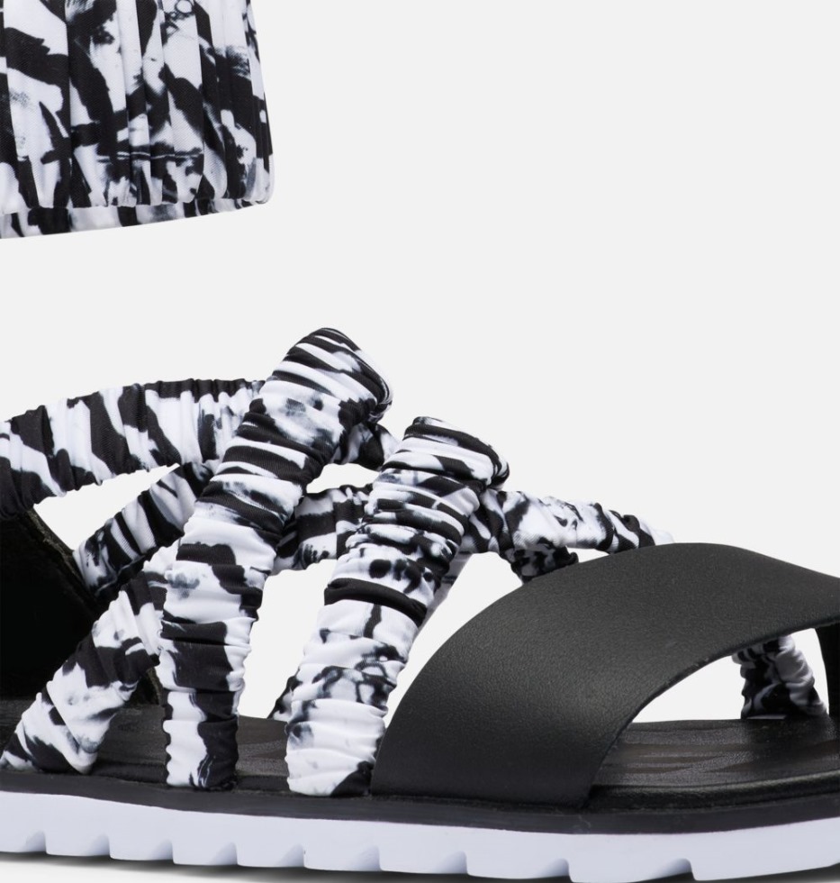 Damensandale Ella Ii Mit Knöchelriemen Weiß-schwarz Sorel Schweiz