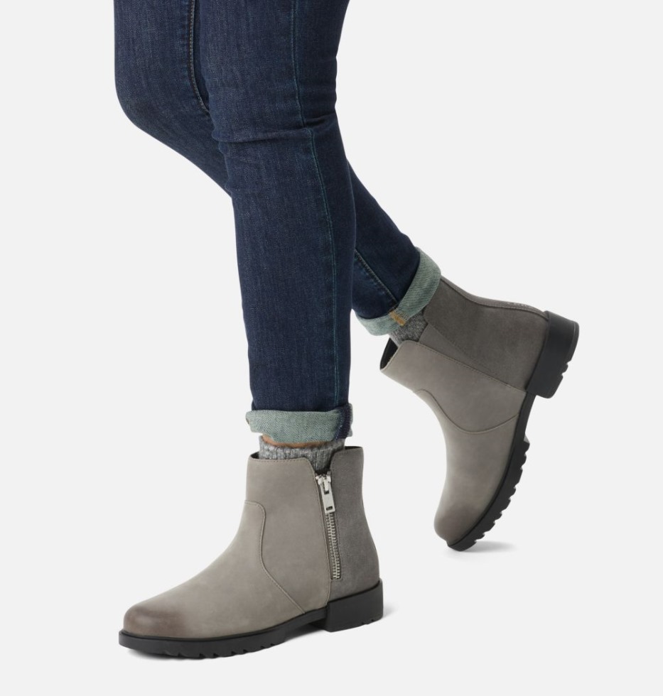 Emelie Ii Zip Bootie Für Damen Sorel Switzerland Quarry-black