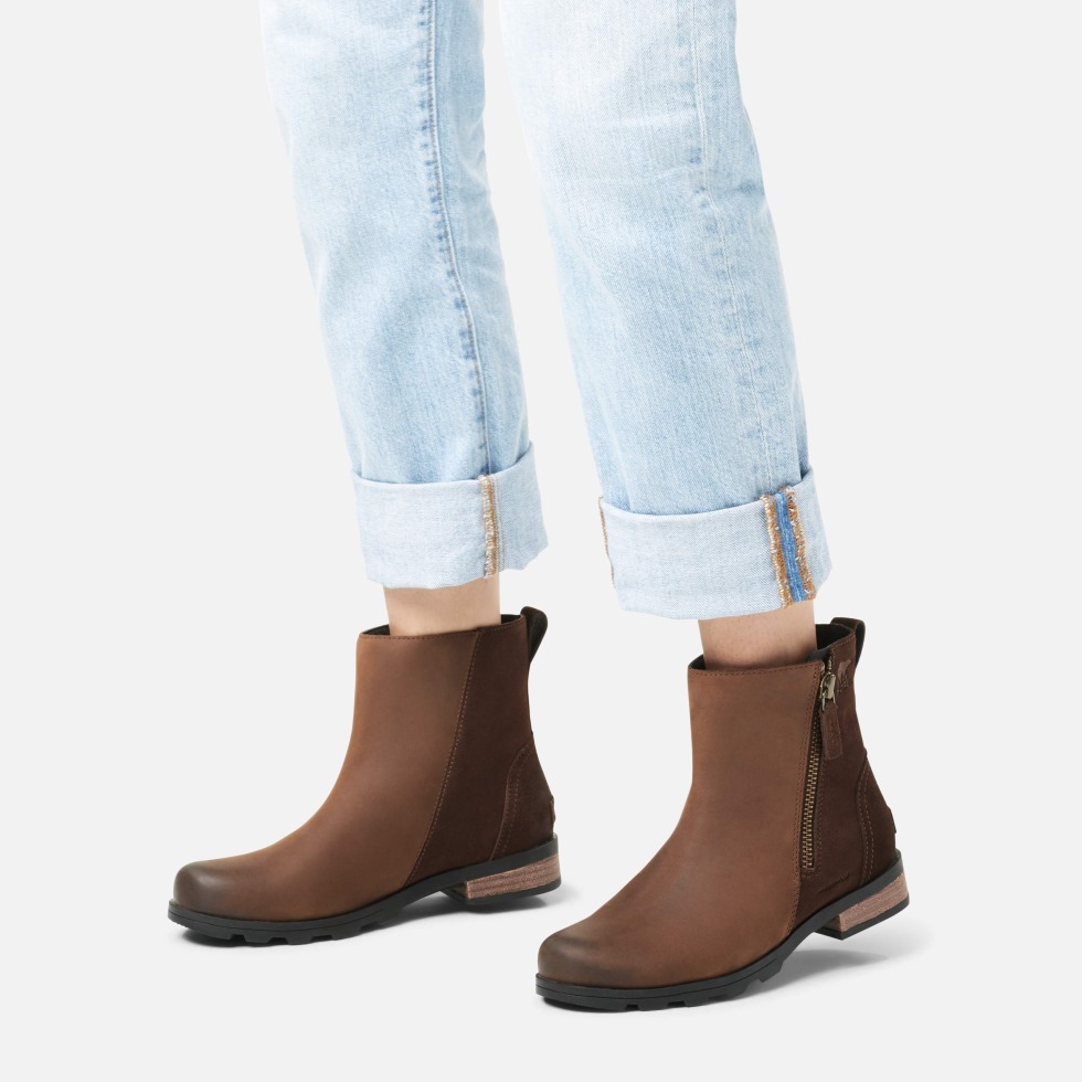 Emelie Zip Bootie Wanderschuh Damen Tabak Sand Sorel Schweiz