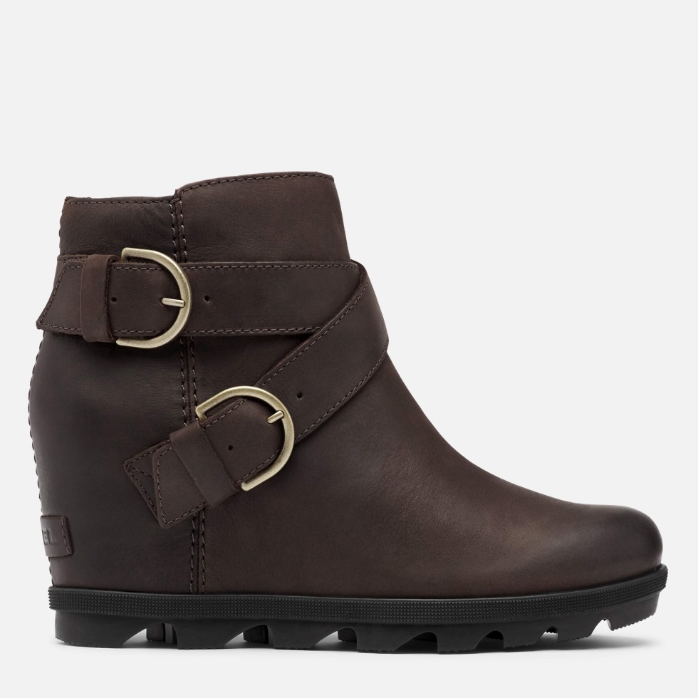 Joan Of Arctic Wedge II Schnallenstiefel Für Damen Regenwasserfest Sorel Geschwärzt Braun