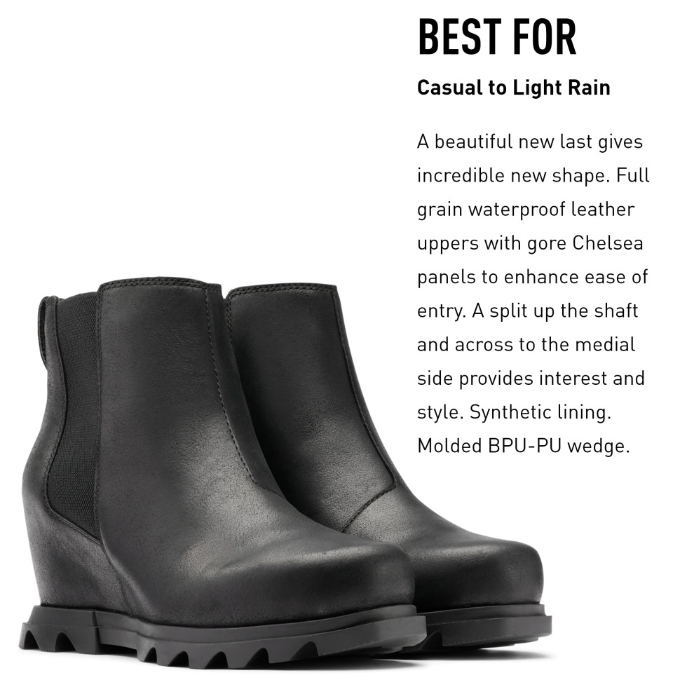 Damen Joan Of Arctic Wedge III Chelsea Boots Black-Sea Salt Sorel Schweiz