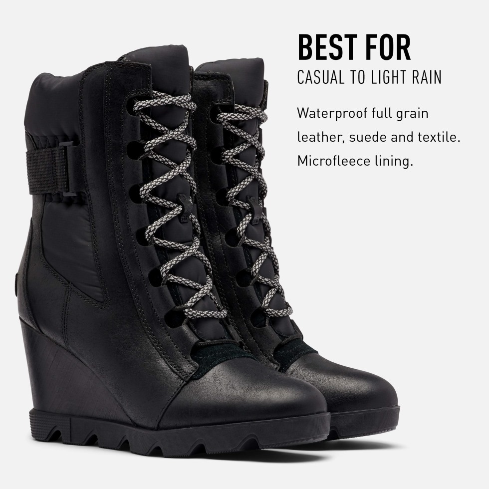 Damen Joan Uptown Mid Lace Boot Regenwasserfest Sorel Schweiz Schwarz