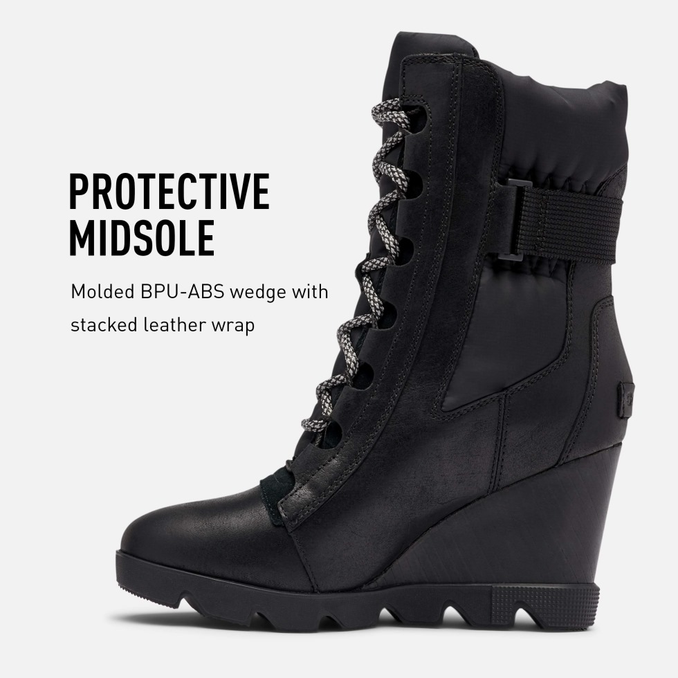 Damen Joan Uptown Mid Lace Boot Regenwasserfest Sorel Schweiz Schwarz