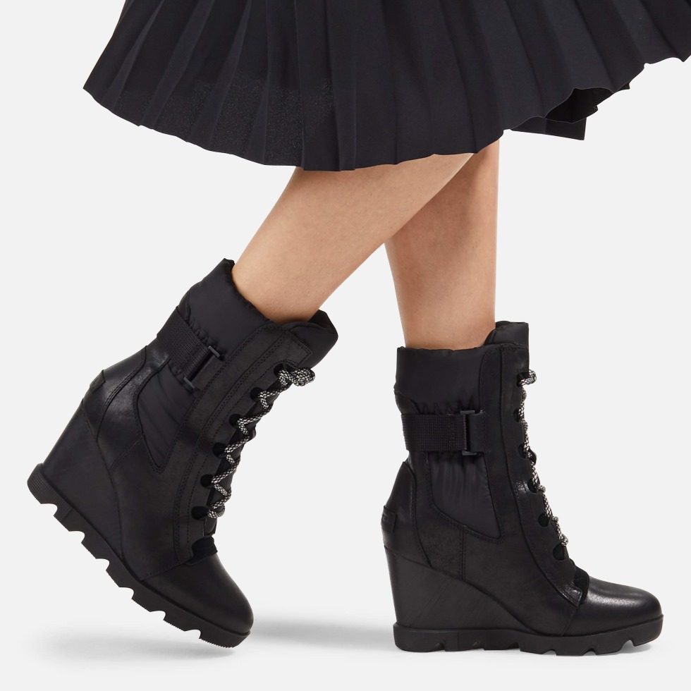 Damen Joan Uptown Mid Lace Boot Regenwasserfest Sorel Schweiz Schwarz