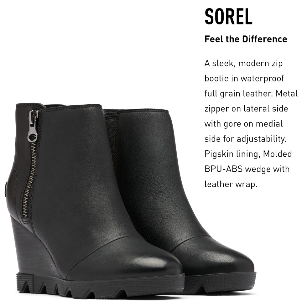 Joan Uptown Zip Bootie Für Damen Sorel Switzerland Quarry-black