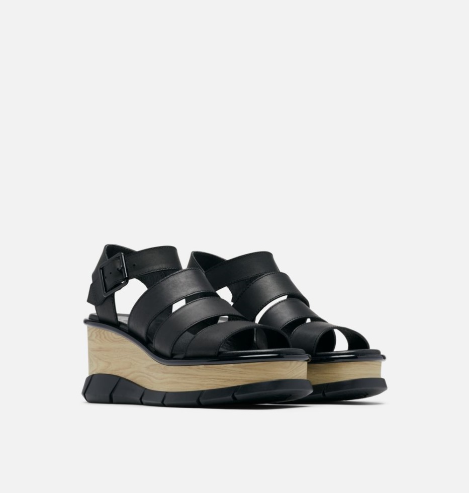 Joanie Iii Damensandalen Mit Keilriemen Und Keilriemen Sorel Switzerland Schwarz-schwarz