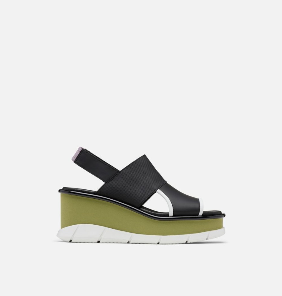 Joanie Iii Damen-slingback-keilsandale Schwarz-olive Sorel Schweiz