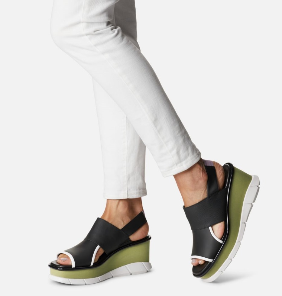 Joanie Iii Damen-slingback-keilsandale Schwarz-olive Sorel Schweiz