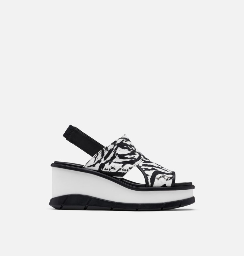 Damen Joanie Iii Slingback Keilsandale Sorel Switzerland Weiß-schwarz